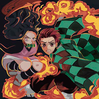 Illustration couleur de personnages de manga réalisée en cours d'art digital Edumanga