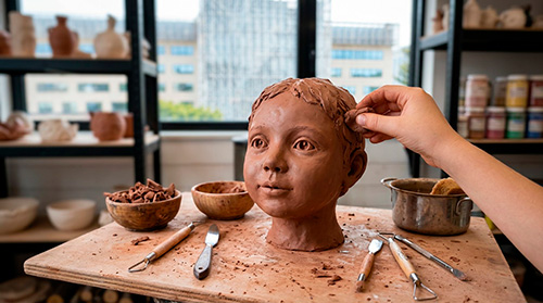 Sculpture numérique d'un décor réalisée en cours de digital sculpt Edumanga